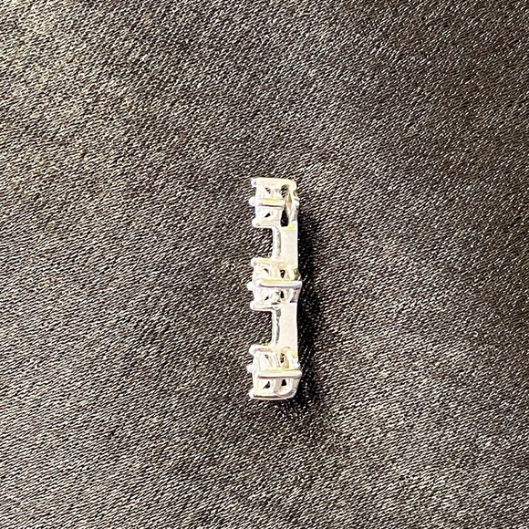 14K White Gold and 3 CZ Pendant - Picture 2 of 6